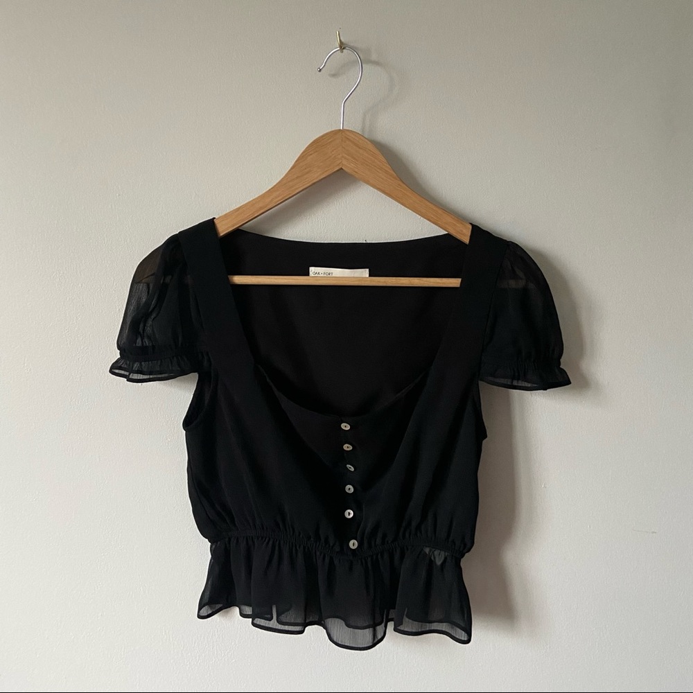 Oak + Fort Blouse Crop Top